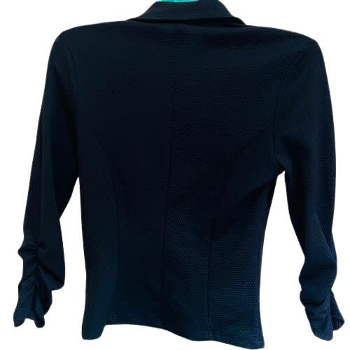 Blazer With Long Rouched Sleeves - Black