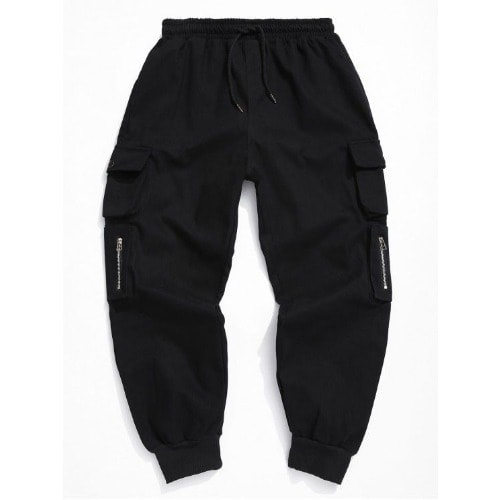 Unisex Black Cargo Pant