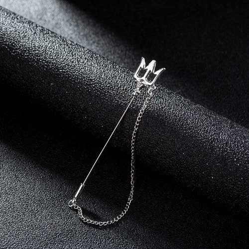 Silver Triton Brooch With Chain