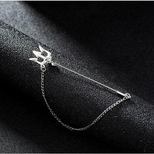 Silver Triton Brooch With Chain