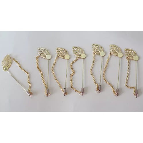 20 Lapel Brooch Pins With Chain For Diy