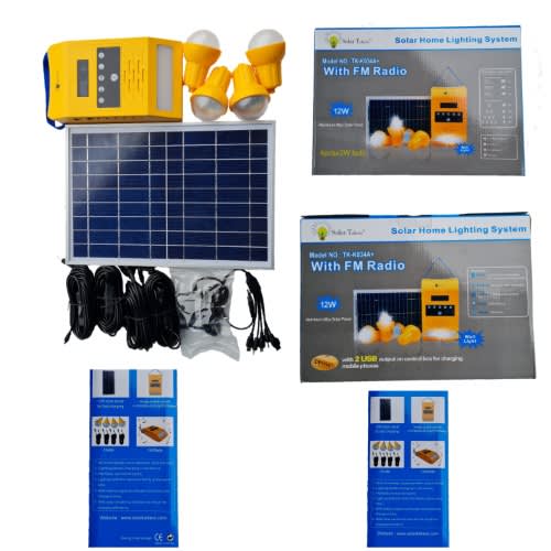 Maxi Bright Solarn Lighting Kit With Fm Radio And 4 Bulbs