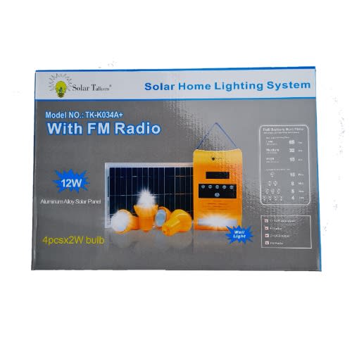 Maxi Bright Solarn Lighting Kit With Fm Radio And 4 Bulbs