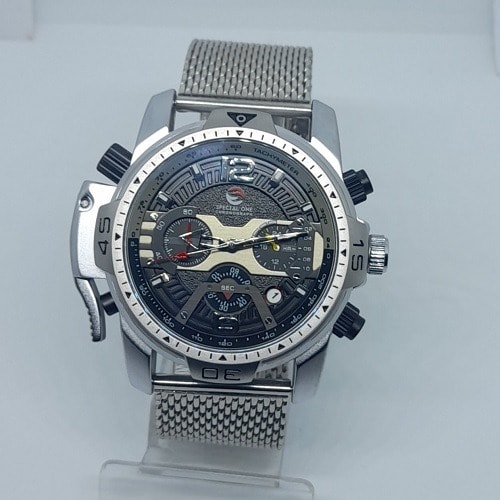 Time Leader Stainless Steel Chronograph Watch - Silver