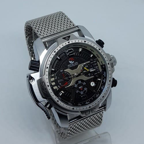 Time Leader Stainless Steel Chronograph Watch - Silver