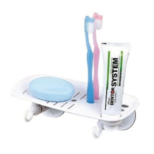 Multipurpose Storage Rack - Holds Soap, Toothpaste & Toothbrush
