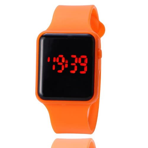 Square Faced Led Watch- Orange