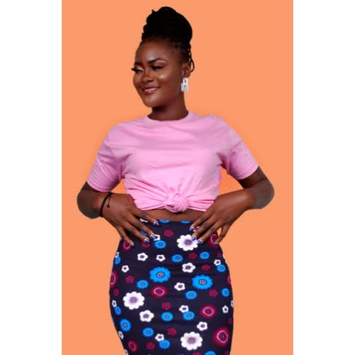 Pink Top And Floral Skirt Co-ordinate Two Piece