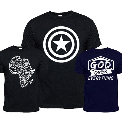 Student's Price T-shirt Bundle (3-in-1) - Navy Blue & Black
