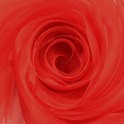 Plain Organza Fabric Bridal Wear Material - 4 Yards - Red