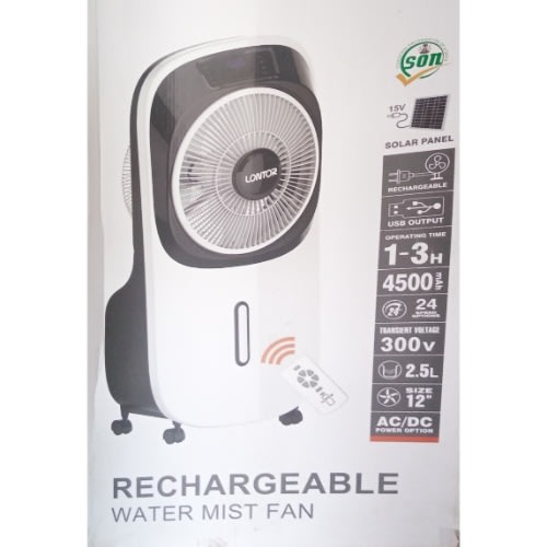 Rechargeable Water Mist Fan With Free Extension