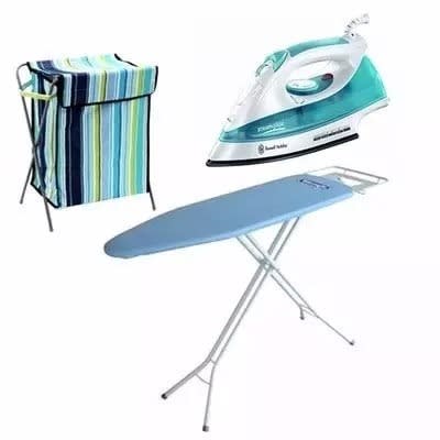 Special Steam Iron + Ironing Board + Laundry Basket