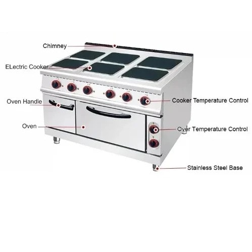 Electric Cooker With Oven - 6 Plates - 380V