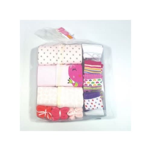 Newborn Baby Gift Set 3 Longsleeve Overall+4 Socks +3 Face Towels