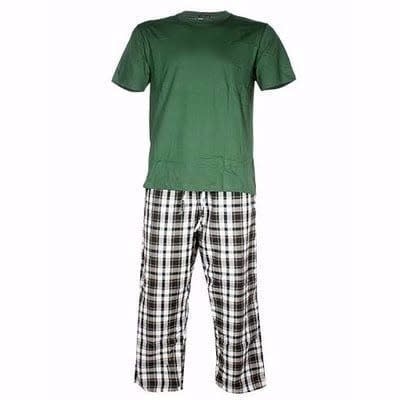 Men's Nightwear - Short Sleeve Jersey Top And Woven Trousers