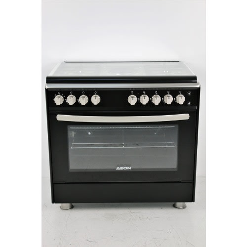 Aeon Gas Cooker 90x60 With 4 Gas + 2 Hot Plate And 2 Gas Oven Burner - Inox Hob - Ff9422gbzj
