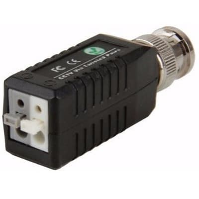 Video Camera CCTV Passive Balun Push In Pieces - Black