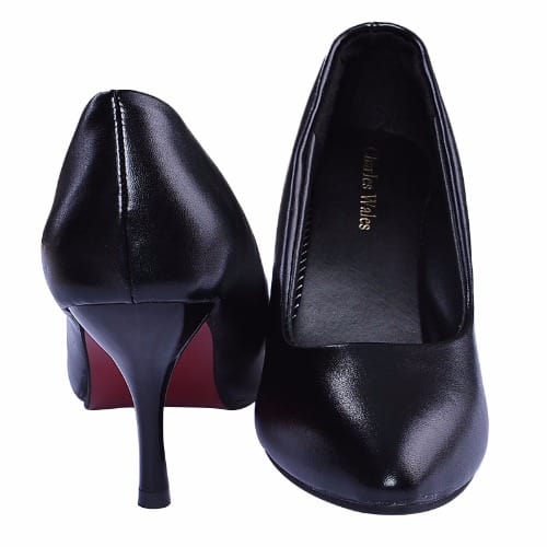 Ladies Leather Mid Heel Court Shoes