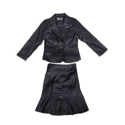 Girls Skirt Suit - Black