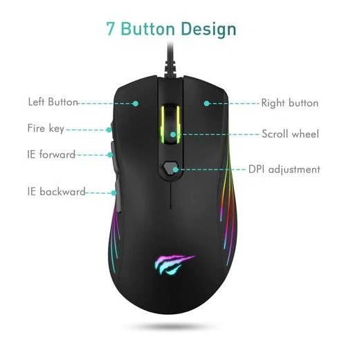 Havit Ms1002 Rgb Backlit Usb Gaming Mouse