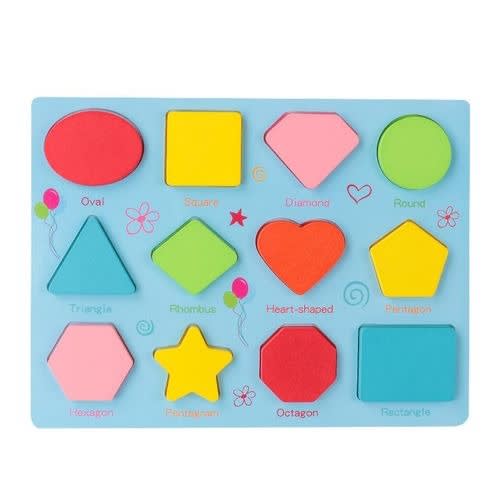 Kids Montessori Learning Chunky Wooden Shapes