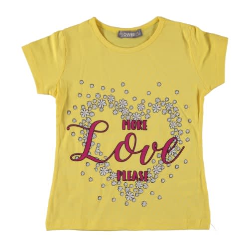 More Love Please Girl T-shirt -Yellow