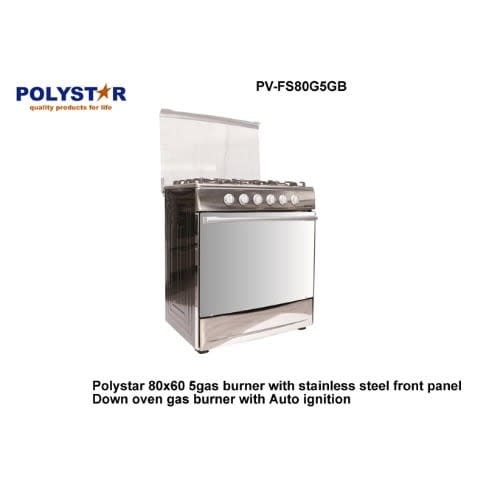 5 Gas Burner With Stainless Steel Front Panel