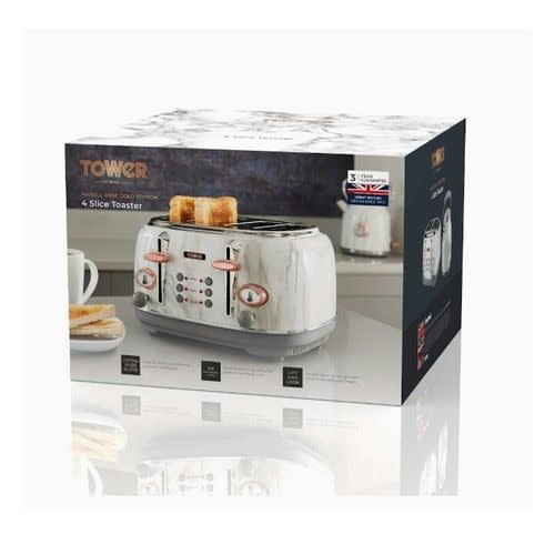 Marble 4 Slice Toaster With Removable Crumb Tray - 1630w