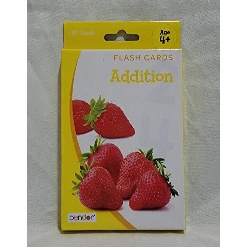 Addition School Flash Cards Learning For Kids - 36cards
