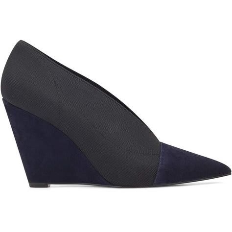 Valrus Elastic Wedge Pumps-navy