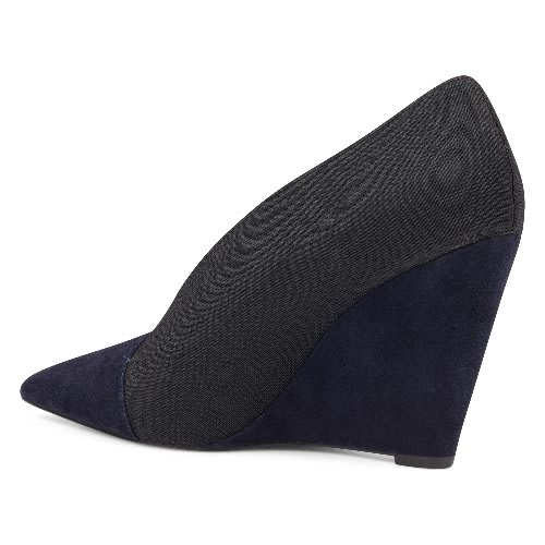 Valrus Elastic Wedge Pumps-navy