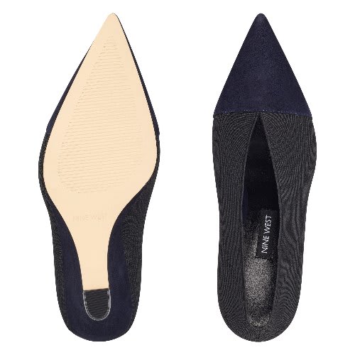 Valrus Elastic Wedge Pumps-navy