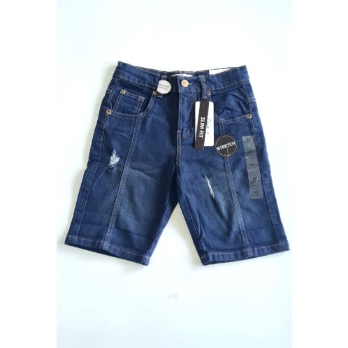 Boys Distressed Jeans Short- Blue