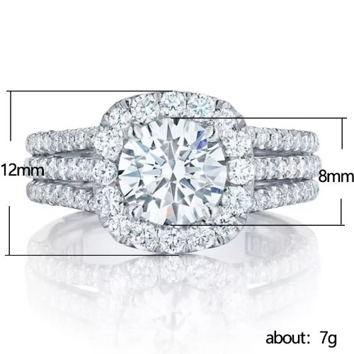 Sterling Silver Wedding & Engagement Ring + Ring Case