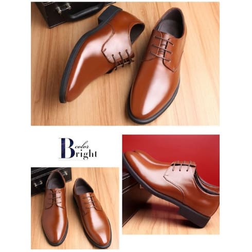 Men's Leather Office Shoe - Brown