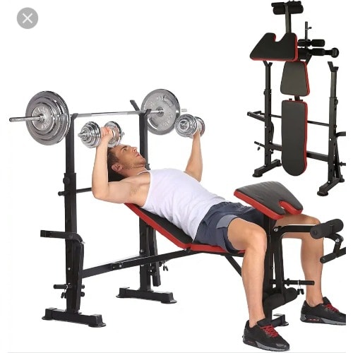 Weight Bench With 50kg Barbell