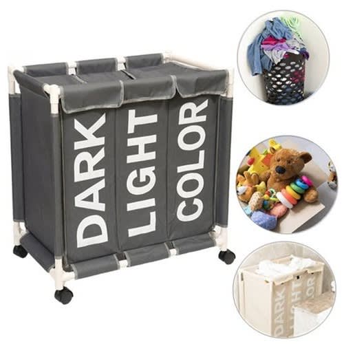 Laundry Basket - Foldable Cart With Wheels For Dirty Clothes - Large Washing Organization