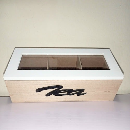 3-slot Wooden Tea Box