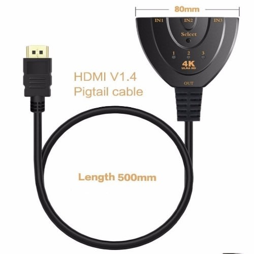 3 Way HDMI Switch & Selector Cable