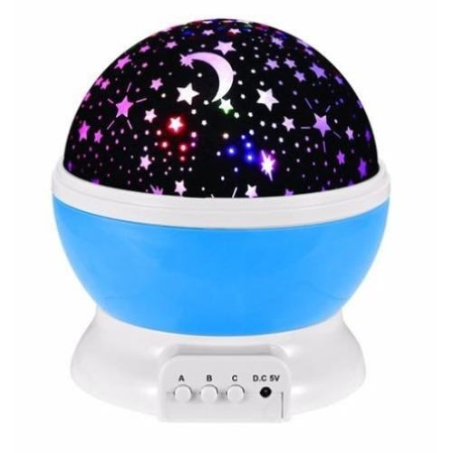 Projector Night Lamp - 360 Degree Rotating Lamp For Children's Room- 1 Piece - Blue