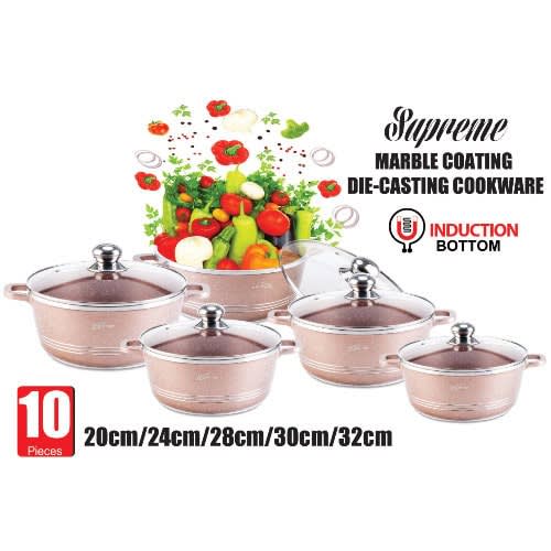 Supreme Marble Coating Die-cast -10piece Set