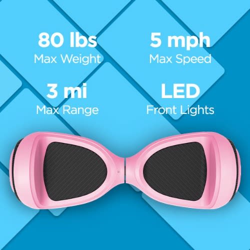 Hover-1 Hoverboard With Led Headlights For Kids - Pink