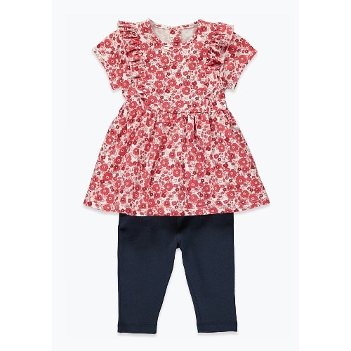 Girls Floral Dress & Leggings