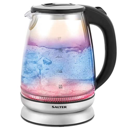 Iridescent Glass Kettle With Blue To Red Dual Illumination - 1.7 Litre