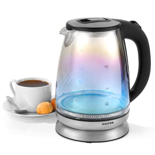 Iridescent Glass Kettle With Blue To Red Dual Illumination - 1.7 Litre