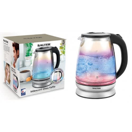 Iridescent Glass Kettle With Blue To Red Dual Illumination - 1.7 Litre