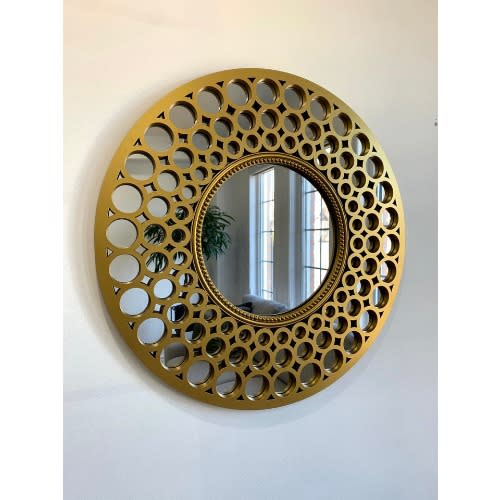 Large Moroccan Style Round Wall Mirror Decor - 60cm