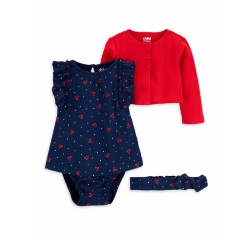 Child Of Mine Baby Girl Long Sleeve Cardigan Dress & Headband Set. Rb
