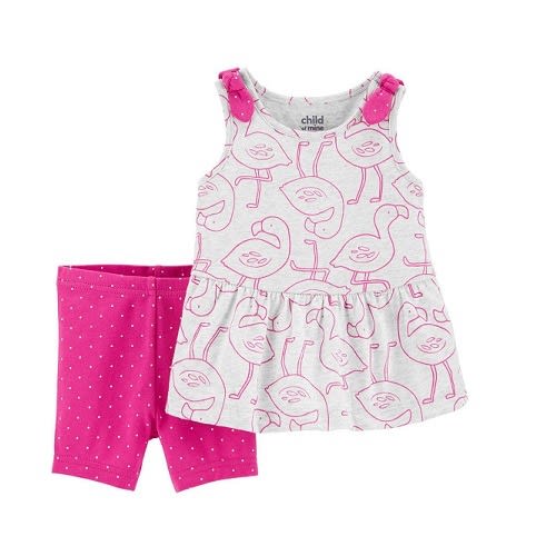Child Of Mine Baby Girl 2pcs Top & Short Set - Stork