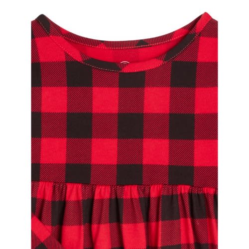 Girls Organic Cotton Long Sleeve Knit Skaters Dress-  3 Pcs